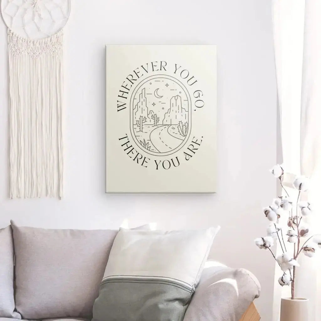 Tableau "Wherever you go there you are" Beige Noir - Univers Noir et Blanc - #tag1# - #tag2# - #tag3#