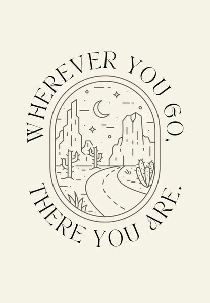 Tableau "Wherever you go there you are" Beige Noir - Univers Noir et Blanc - #tag1# - #tag2# - #tag3#