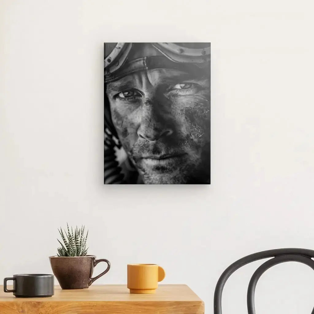 Tableau aviateur portrait noir et blanc vintage - Univers Noir et Blanc - #tag1# - #tag2# - #tag3#
