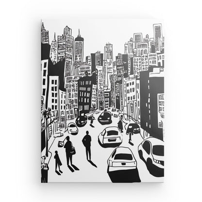 Tableau dessin moderne ville noir et blanc