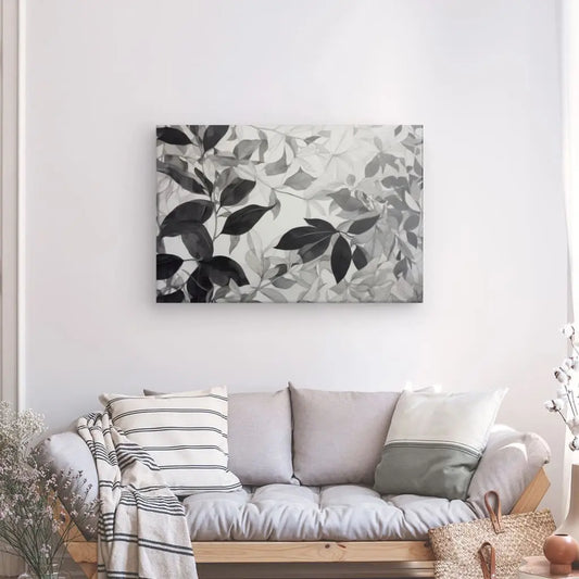 Dessin en noir et blanc de végétaux et feuilles, alliant finesse botanique, style naturel et esthétique minimaliste.