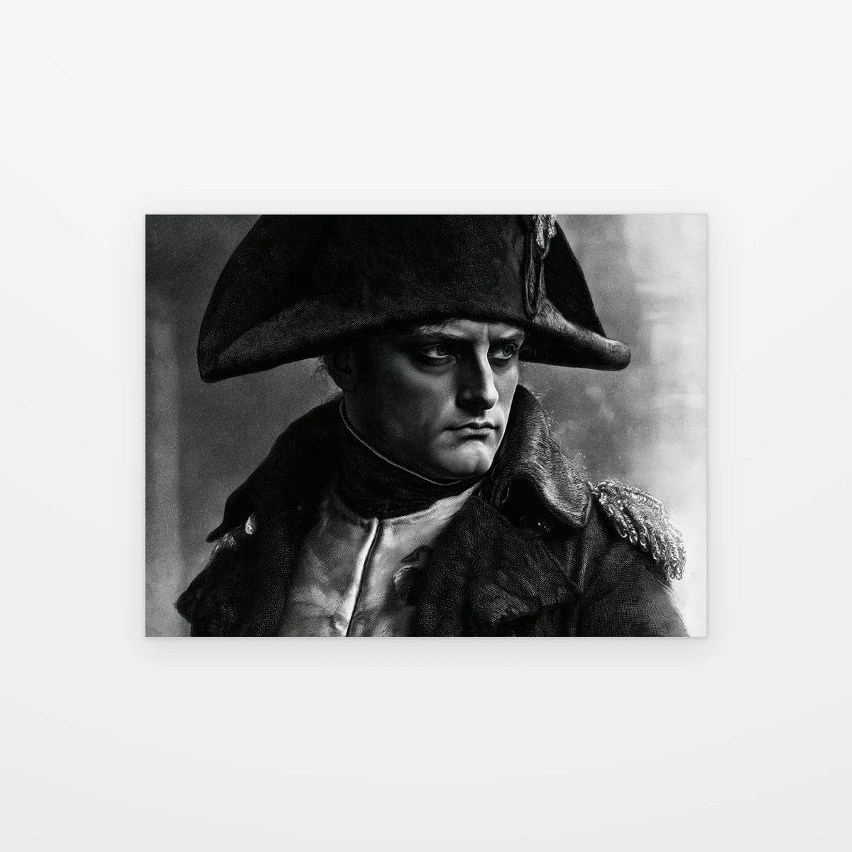 Visuel du poster napoléon au bicorne noir et blanc présenté seul sur fond blanc, aperçu de l’œuvre imprimée