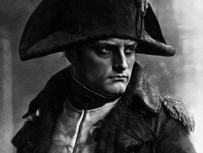 Œuvre complète du poster napoléon au bicorne noir et blanc, vue fidèle du dessin original