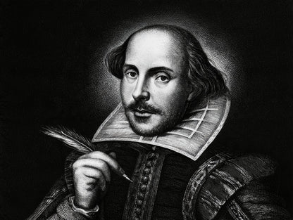 Œuvre complète du poster shakespeare à la plume noir et blanc, vue fidèle de l’illustration
