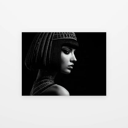 Visuel du tableau Cléopâtre de Profil Sombre noir et blanc présenté seul sur fond blanc, aperçu de l’œuvre imprimée