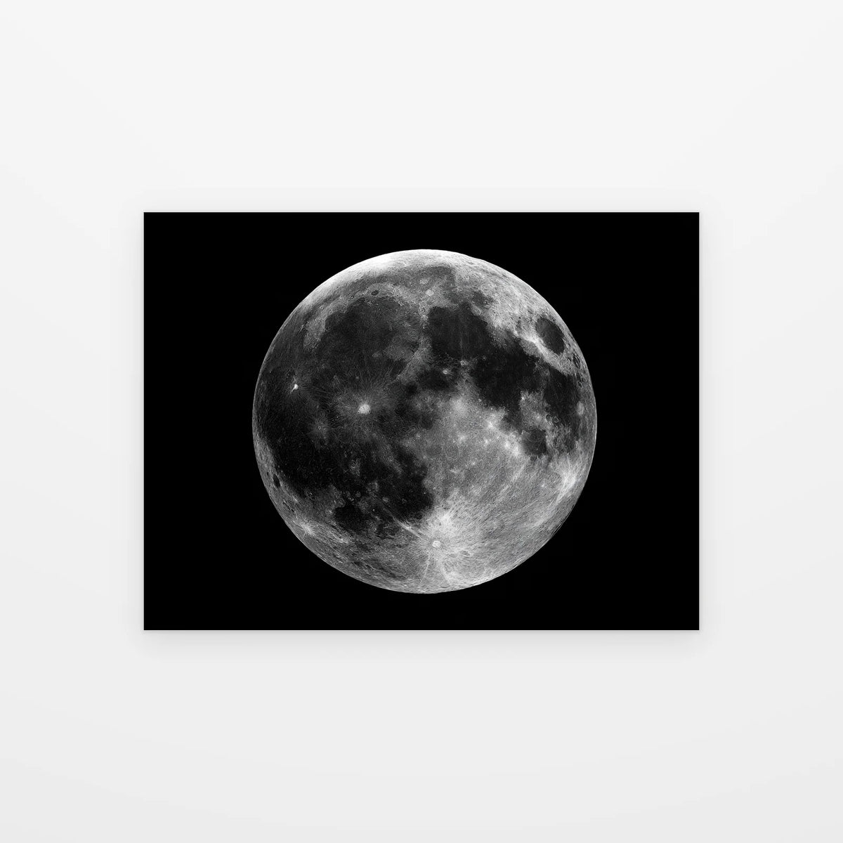 Visuel du tableau pleine lune panoramique noir et blanc présenté seul sur fond blanc, aperçu de l’œuvre imprimée