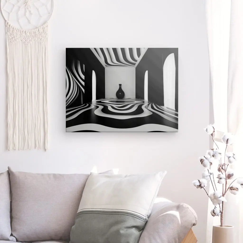 Tableau Nature Morte Hypnotique Design Art Noir et Blanc