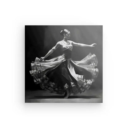 Tableau Noir et Blanc Danseuse Peinture Flamenco
